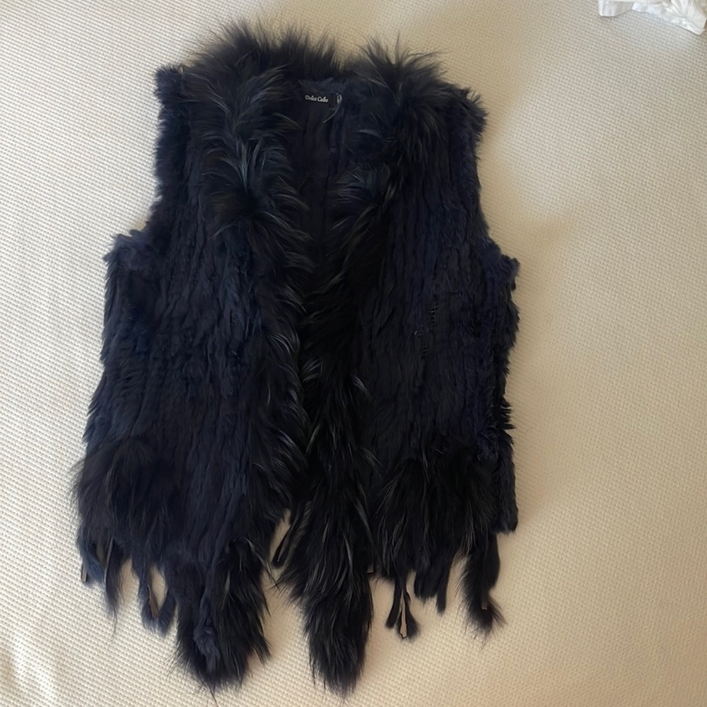 Genuine Rabbit Fur Vest, worn but well maintained